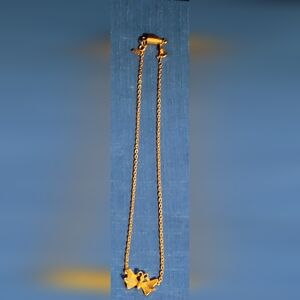 Goldtone Butterfly Necklace 16" Signed Accents By Hallmark